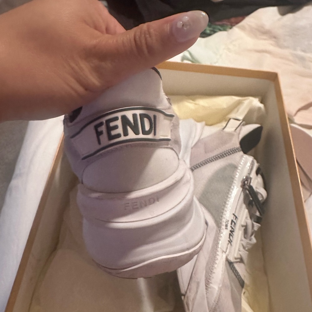 Fendi Flow White and Black Athletic Shoes - Picture 12 of 13
